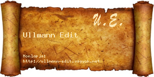 Ullmann Edit névjegykártya